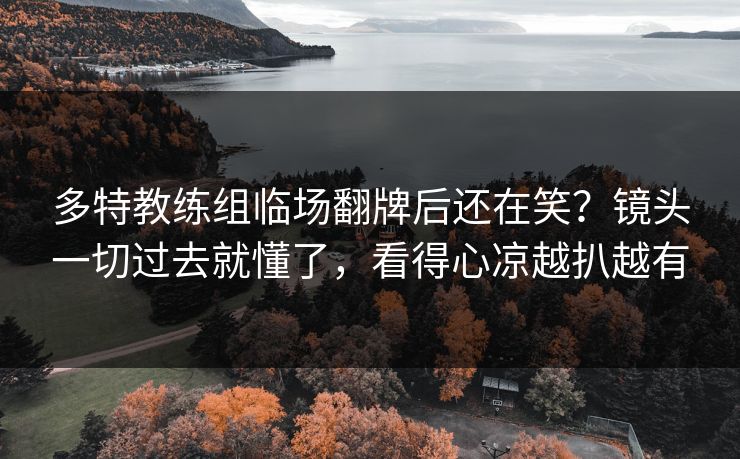 多特教练组临场翻牌后还在笑？镜头一切过去就懂了，看得心凉越扒越有