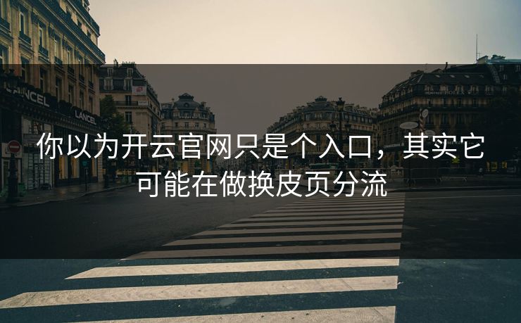 你以为开云官网只是个入口，其实它可能在做换皮页分流