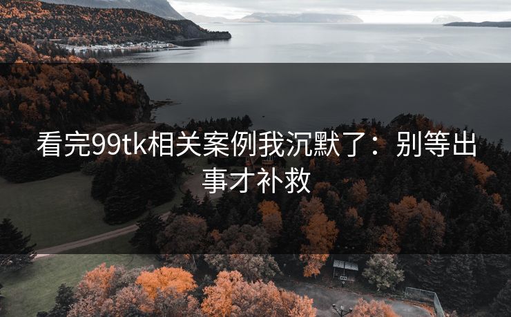 看完99tk相关案例我沉默了：别等出事才补救
