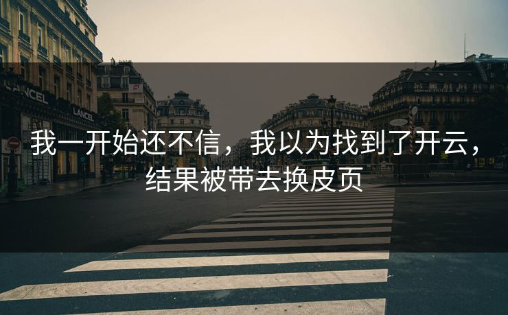 我一开始还不信，我以为找到了开云，结果被带去换皮页